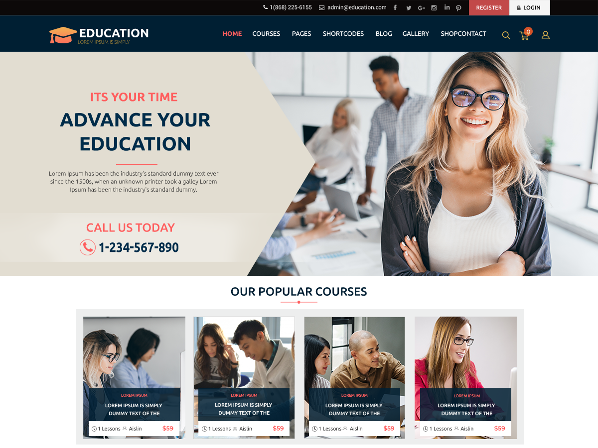 free education wordpress theme