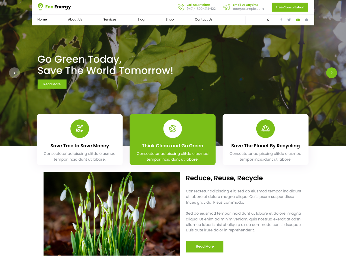 Free Green WordPress Theme