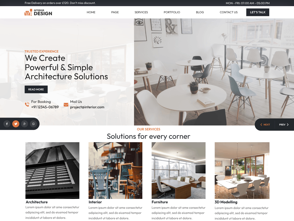 Interior Design Wordpress Website Templates Free WP Themes Of 2025