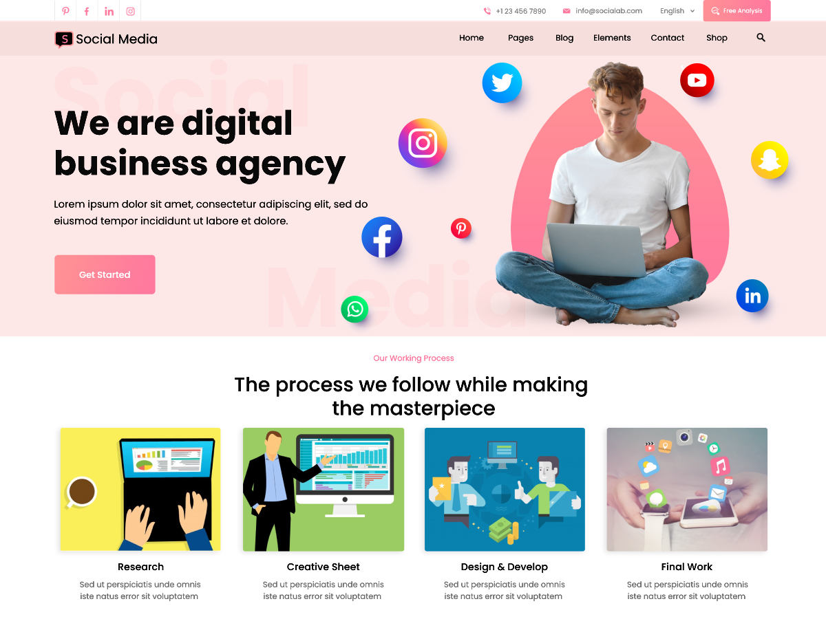 free-social-media-wordpress-theme
