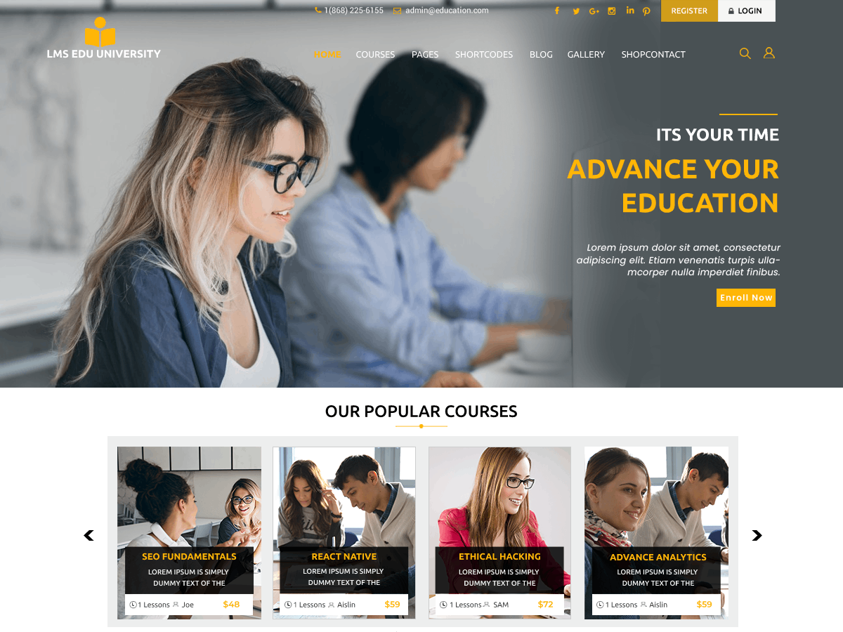Free University WordPress Theme