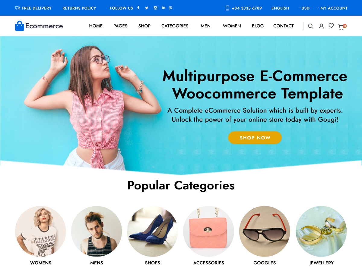 Free Woocommerce WordPress Theme