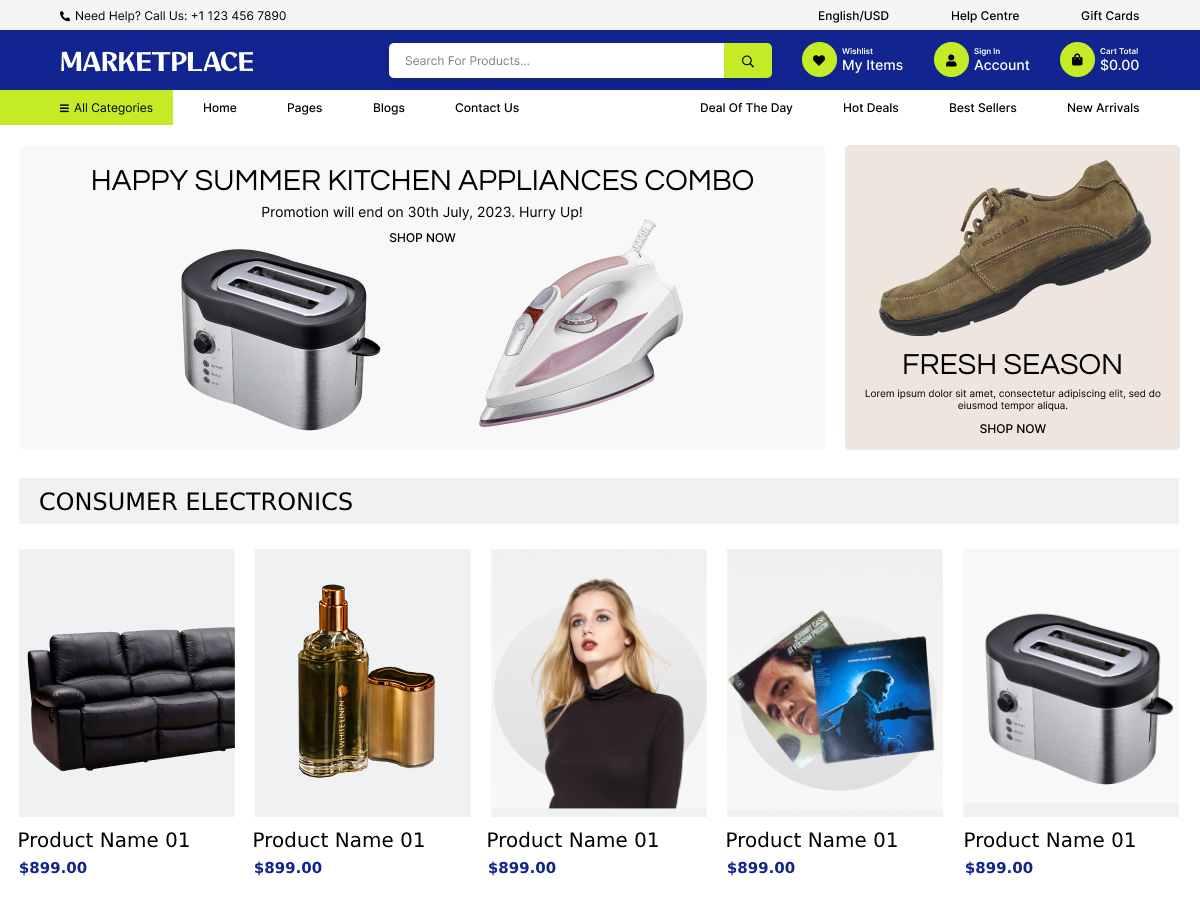 Free Marketplace WordPress Theme