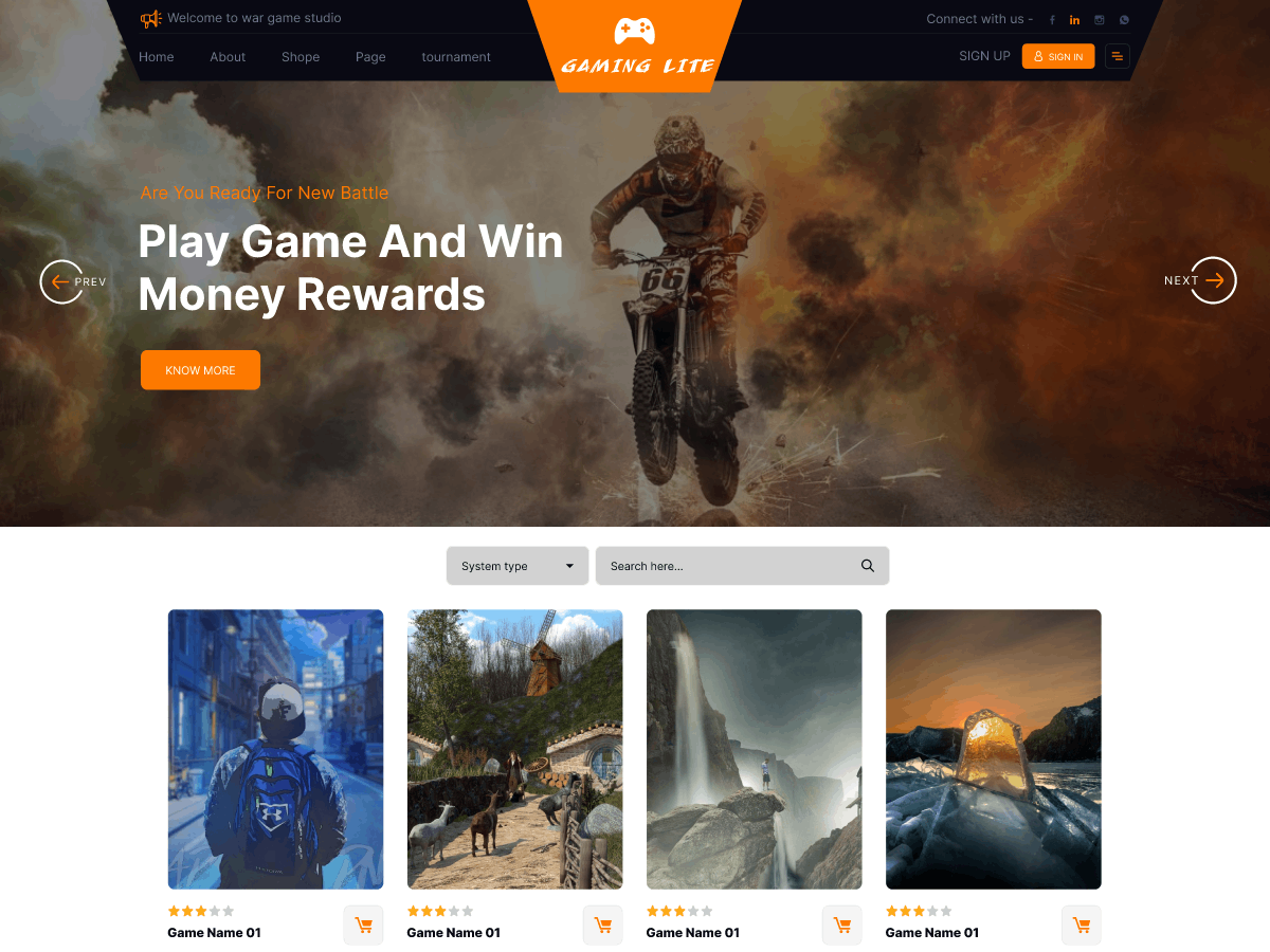 Gaming WordPress Theme