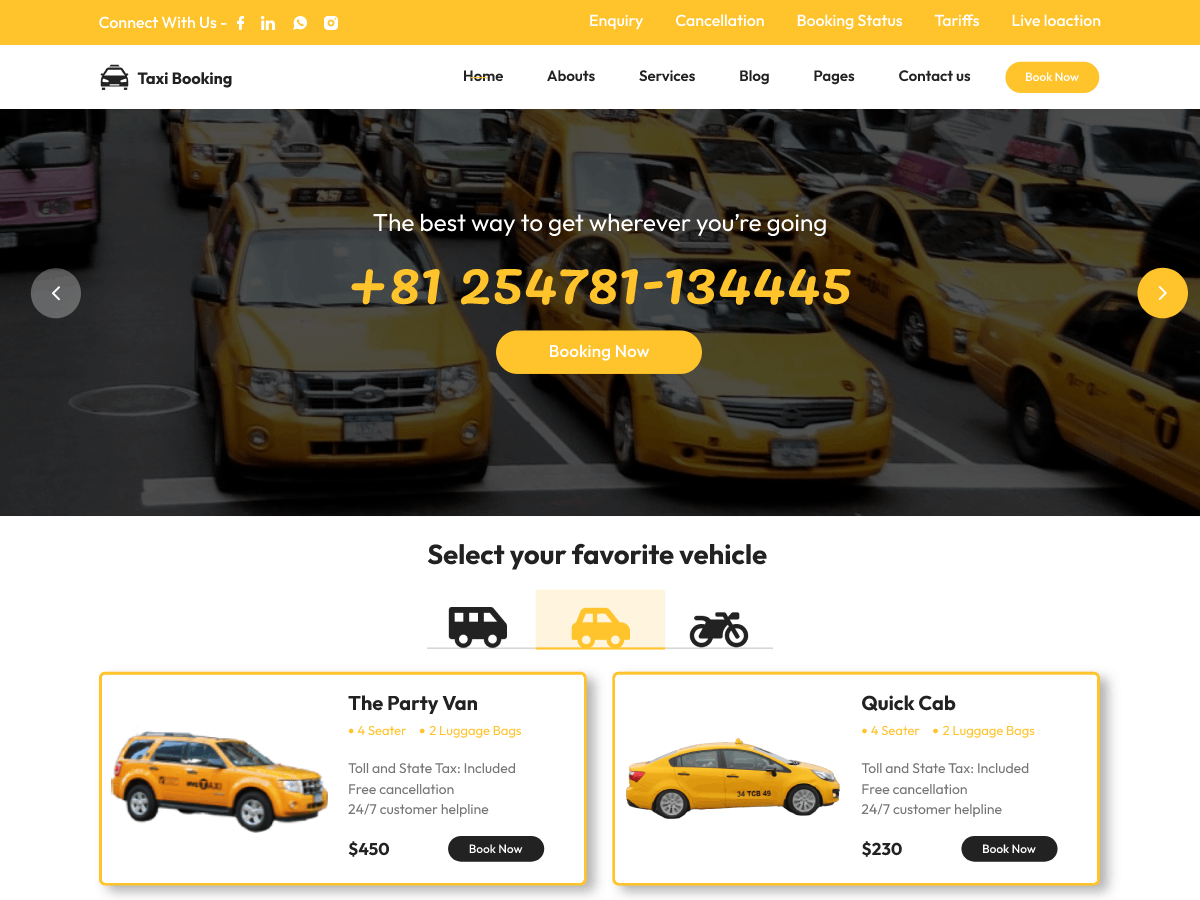 Taxi WordPress Theme