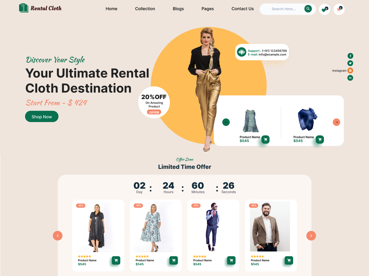 Cloth Rental WordPress Theme
