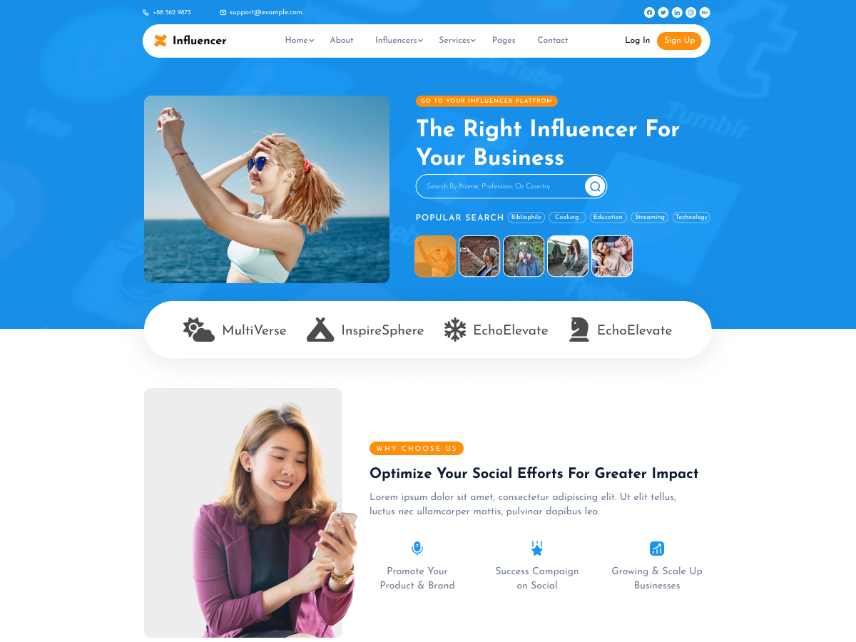Influencer Marketing WordPress Theme