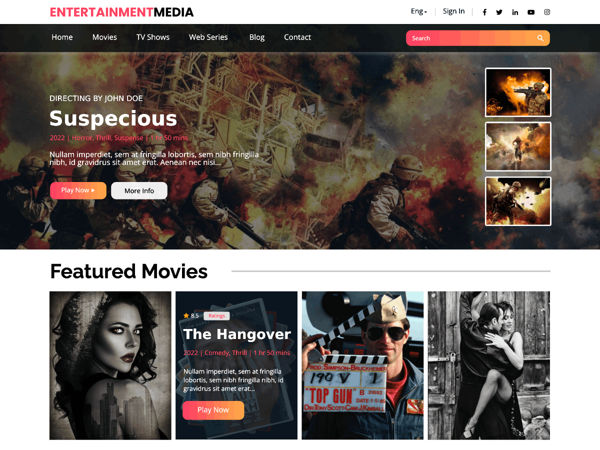 Entertainment WordPress Theme
