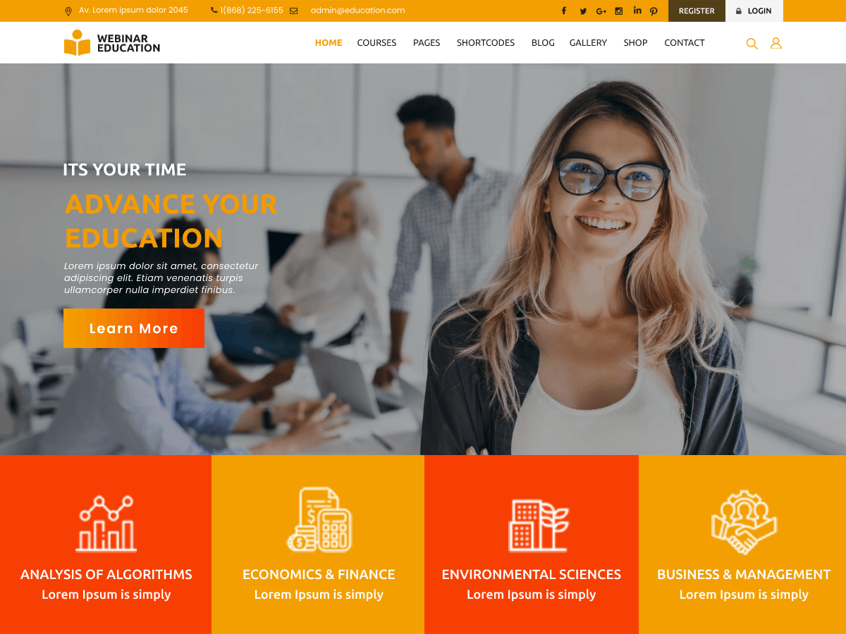 Education Webinar WordPress Theme