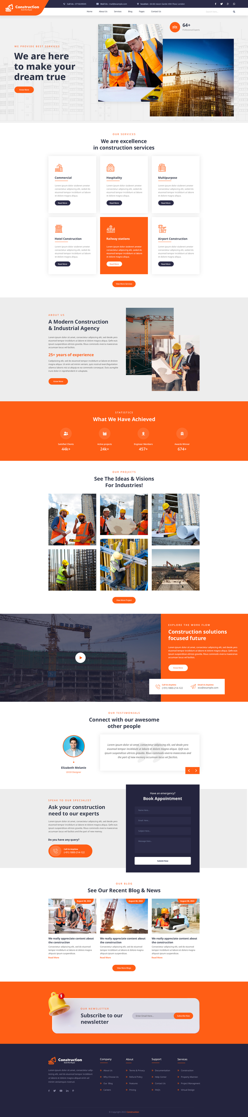 Construction Company WordPress Theme For Building Businesses – Misbah WP