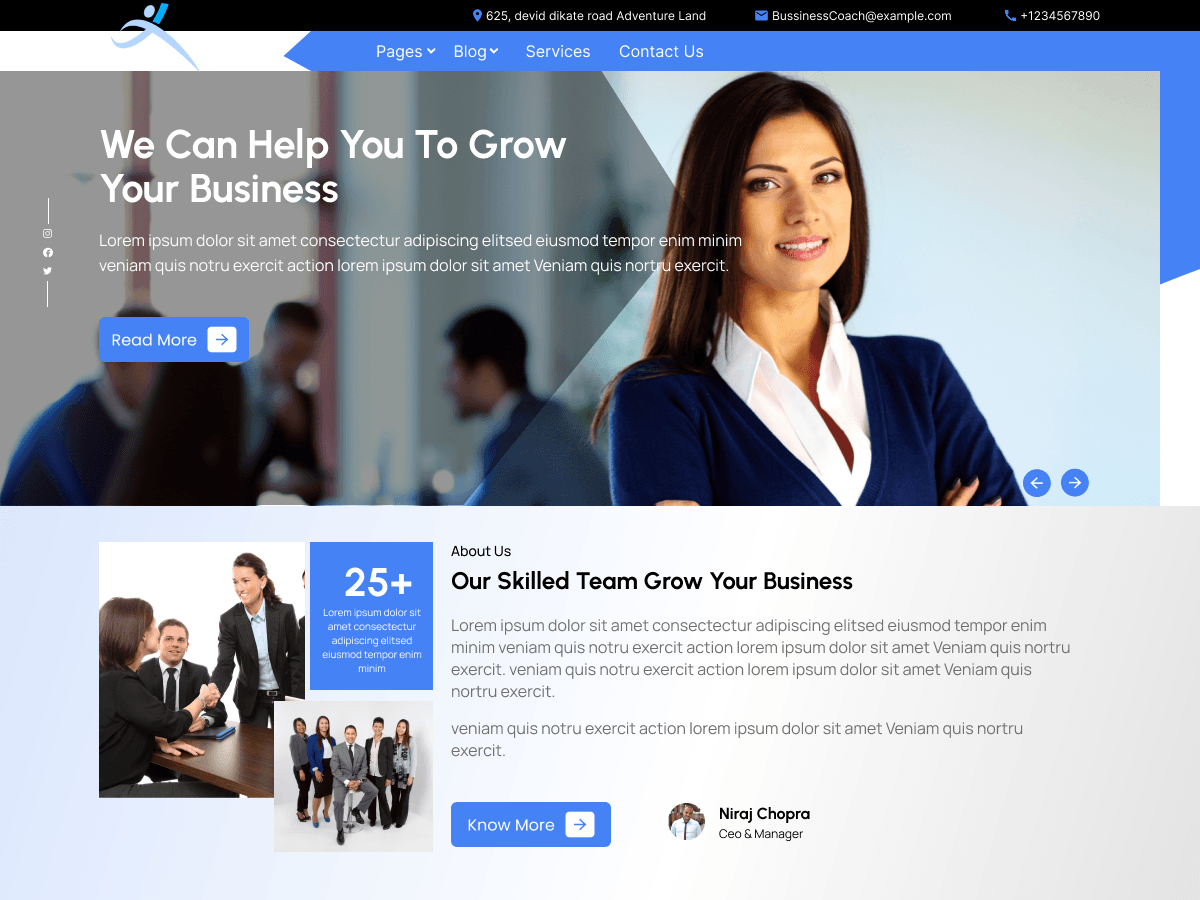 Free Business Coach WordPress Theme