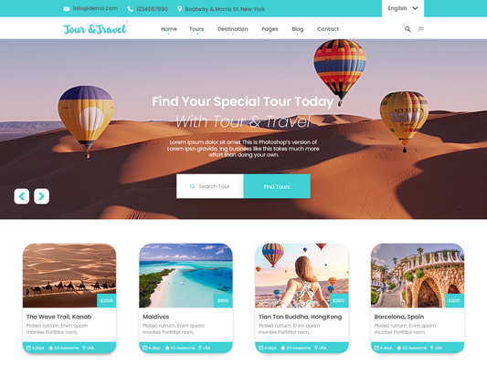 Free Travel Booking WordPress Theme