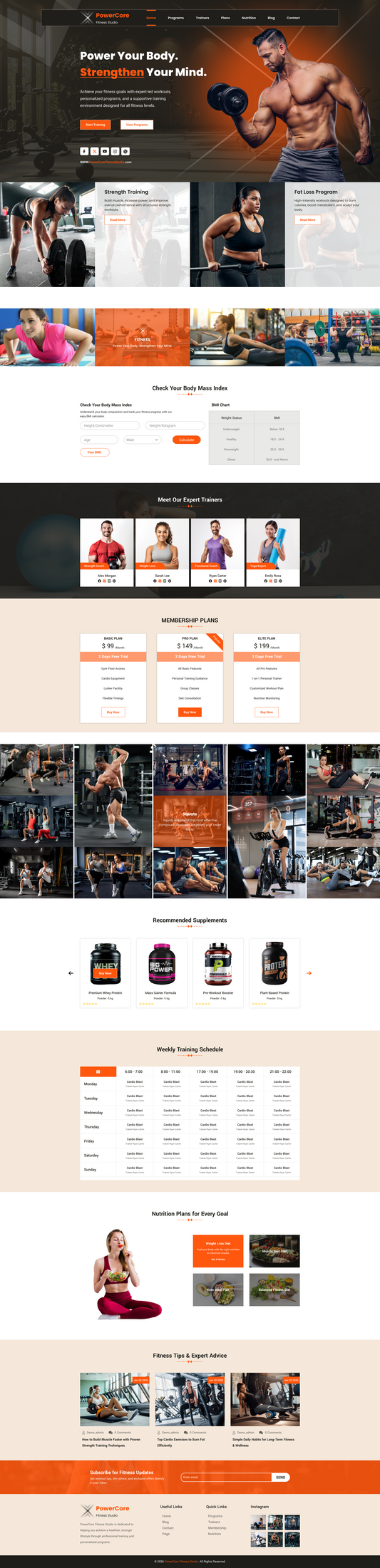 Gym WordPress Theme