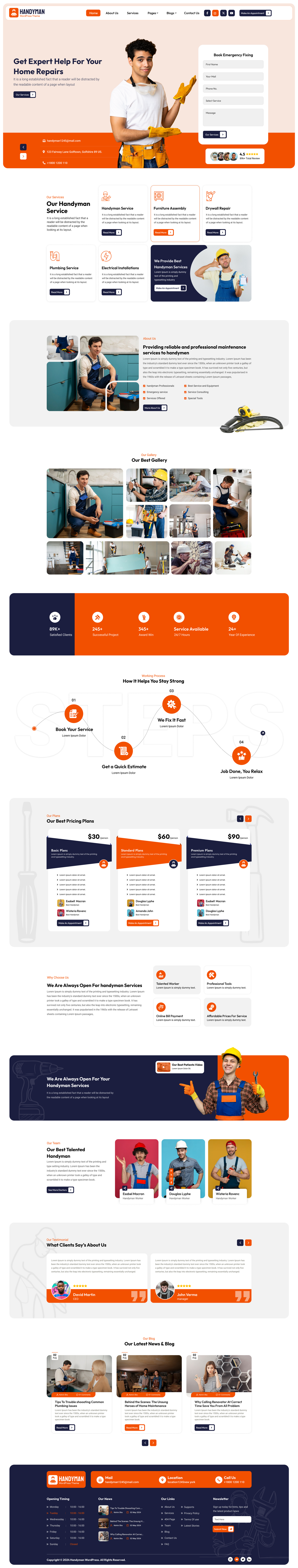 Handyman Services WordPress Theme