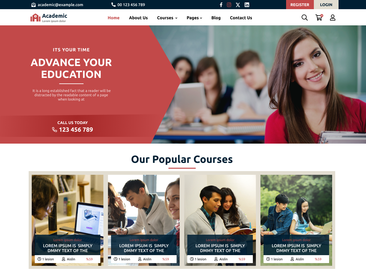 LMS Academy – Modern Theme for Online Learning – Misbah WP
