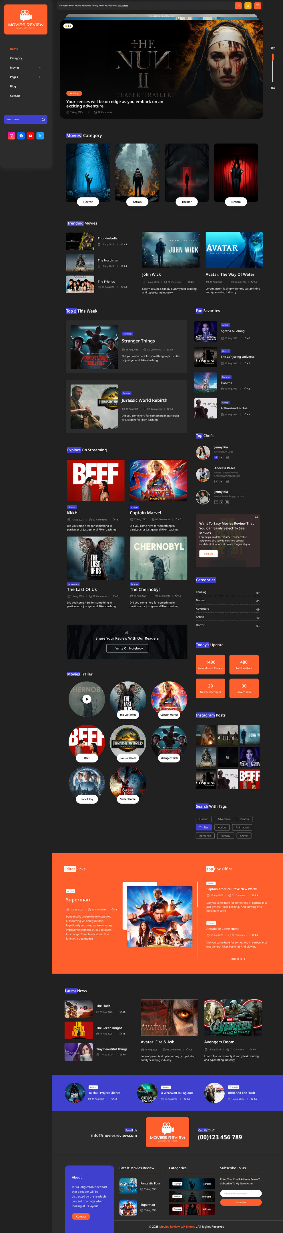 Movie Blog WordPress Theme for Critics, Fans & Reviewers – Misbah WP