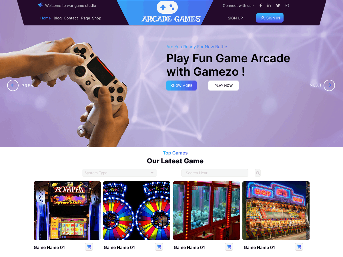 Arcade Games WordPress Theme