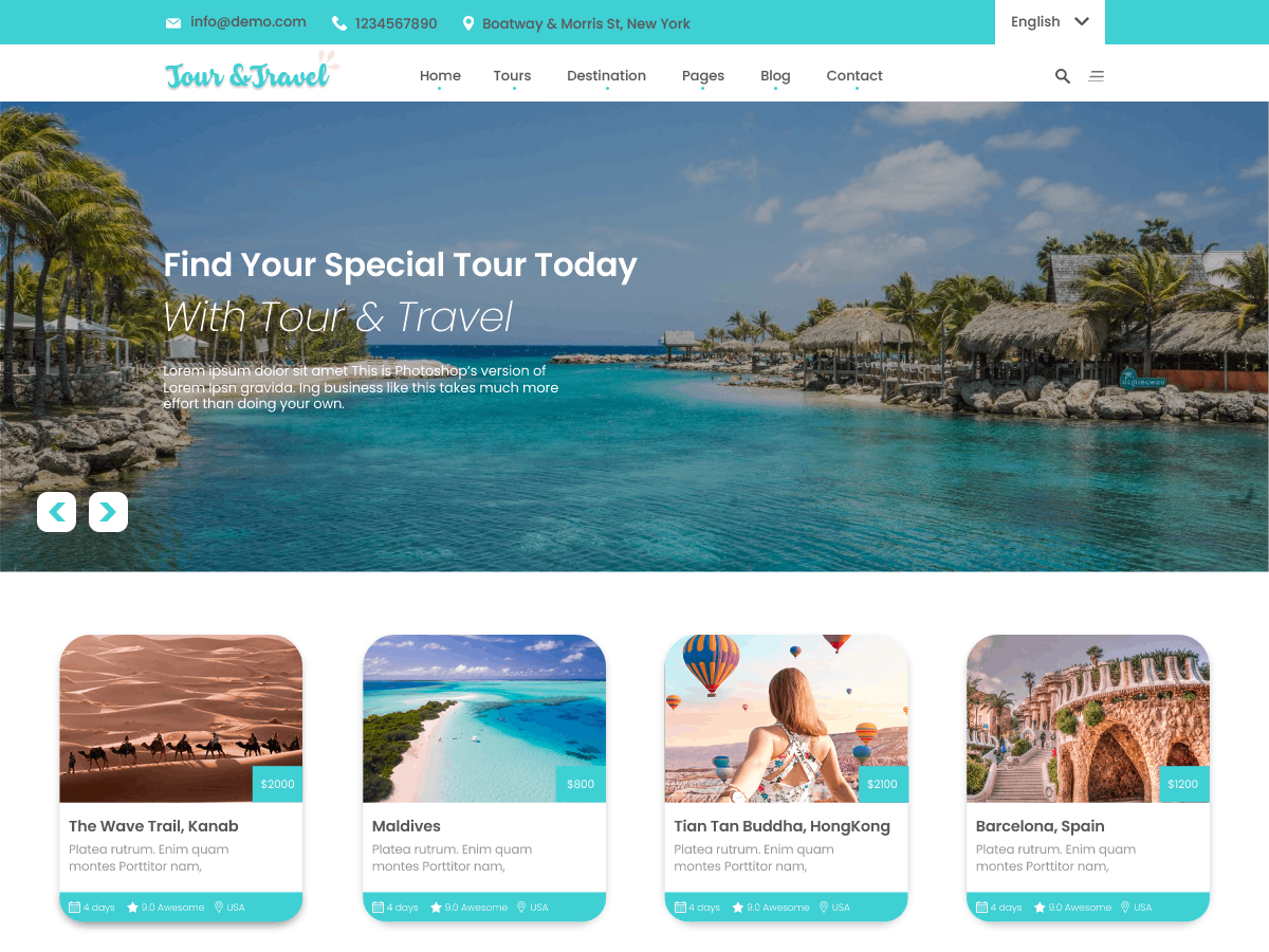 Travel Booking WordPress Theme