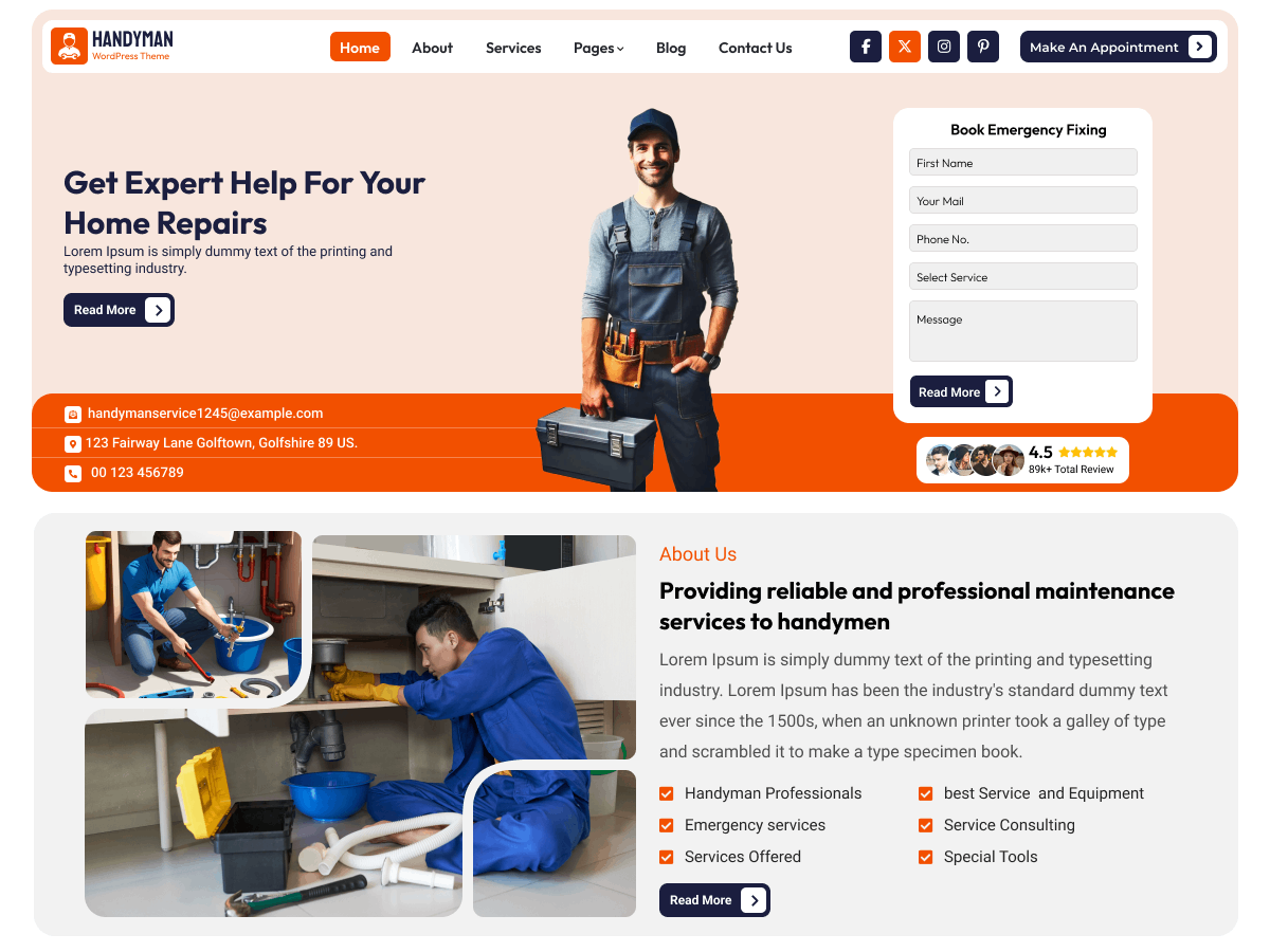 Handyman Services WordPress Theme