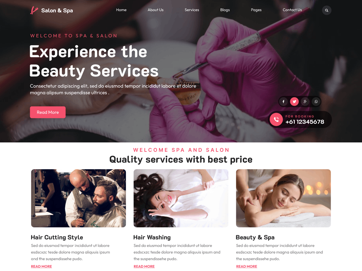 Premium Hairstyle WordPress Theme