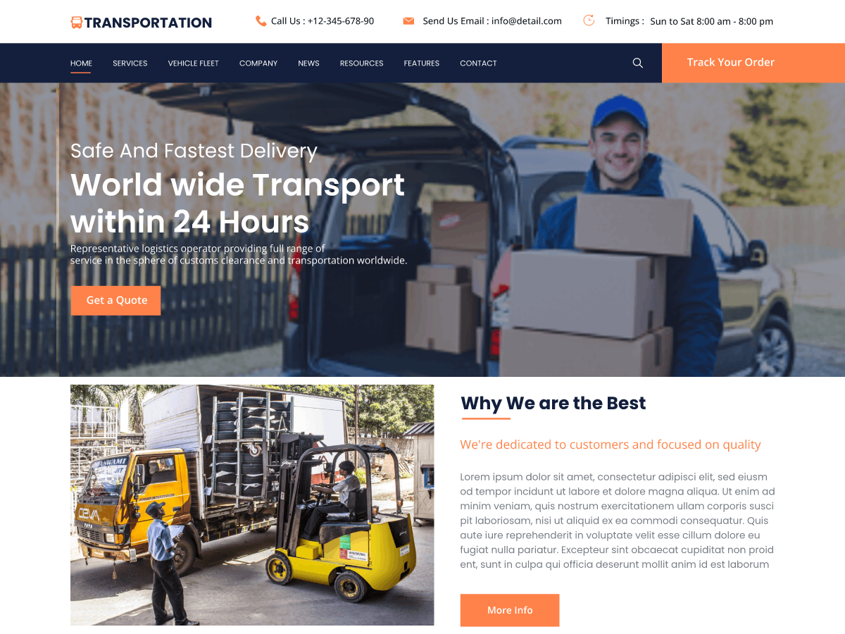 Premium Transcargo WordPress Theme