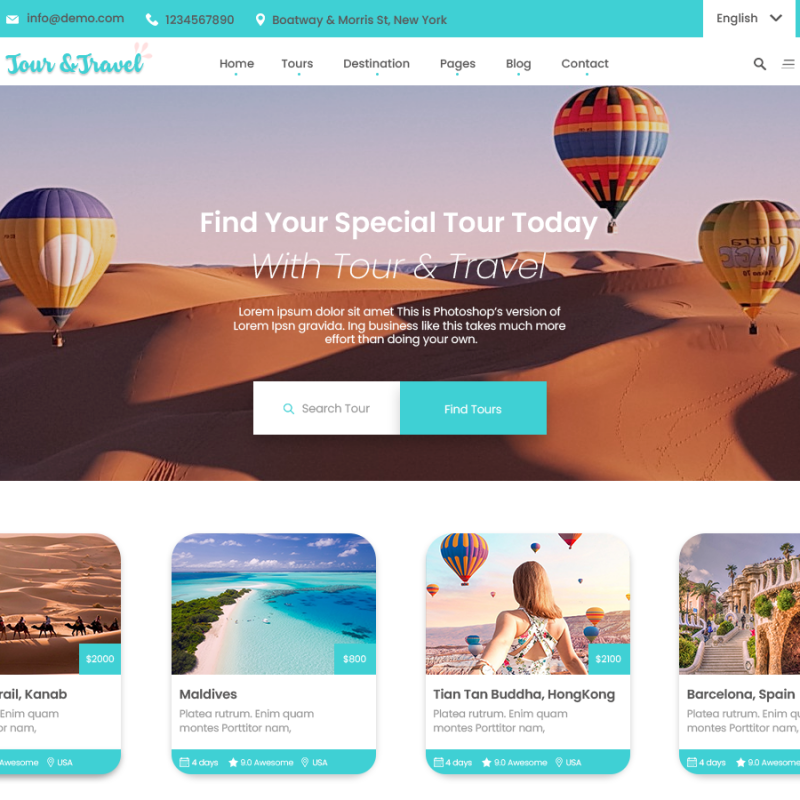Free Travel Booking WordPress Theme