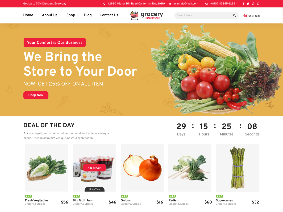 Free Grocery WordPress Theme
