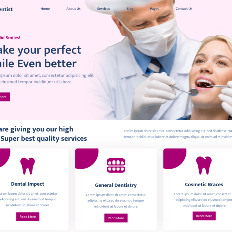Free Dentist WordPress Theme