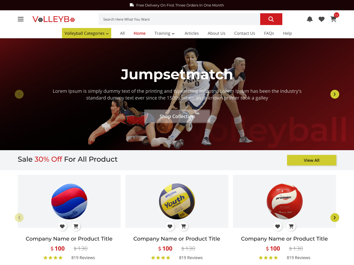 Free Volleyball WordPress Theme